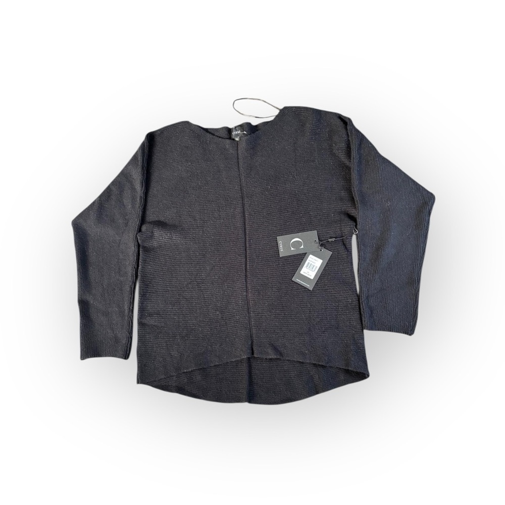 Cyrus Soft Ribbed Knit Pullover Black XL